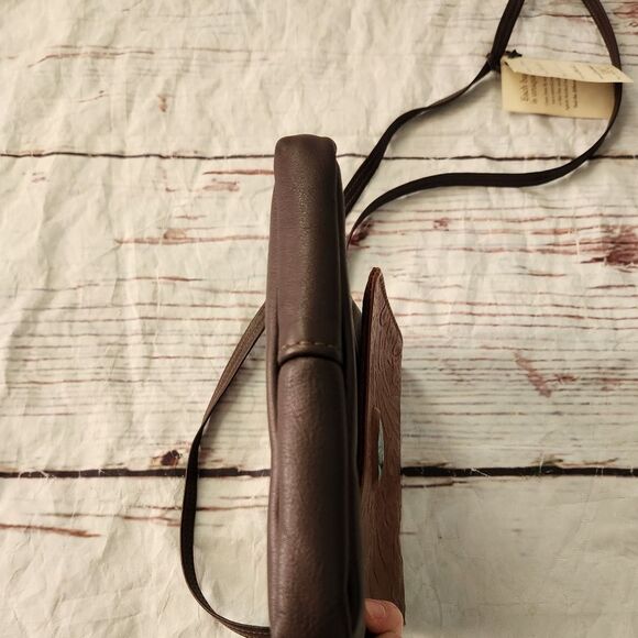 Handmade Leather Walkabout Bag With Stone Inlay Breezy Mountain Leather NWT - Picture 5 of 8